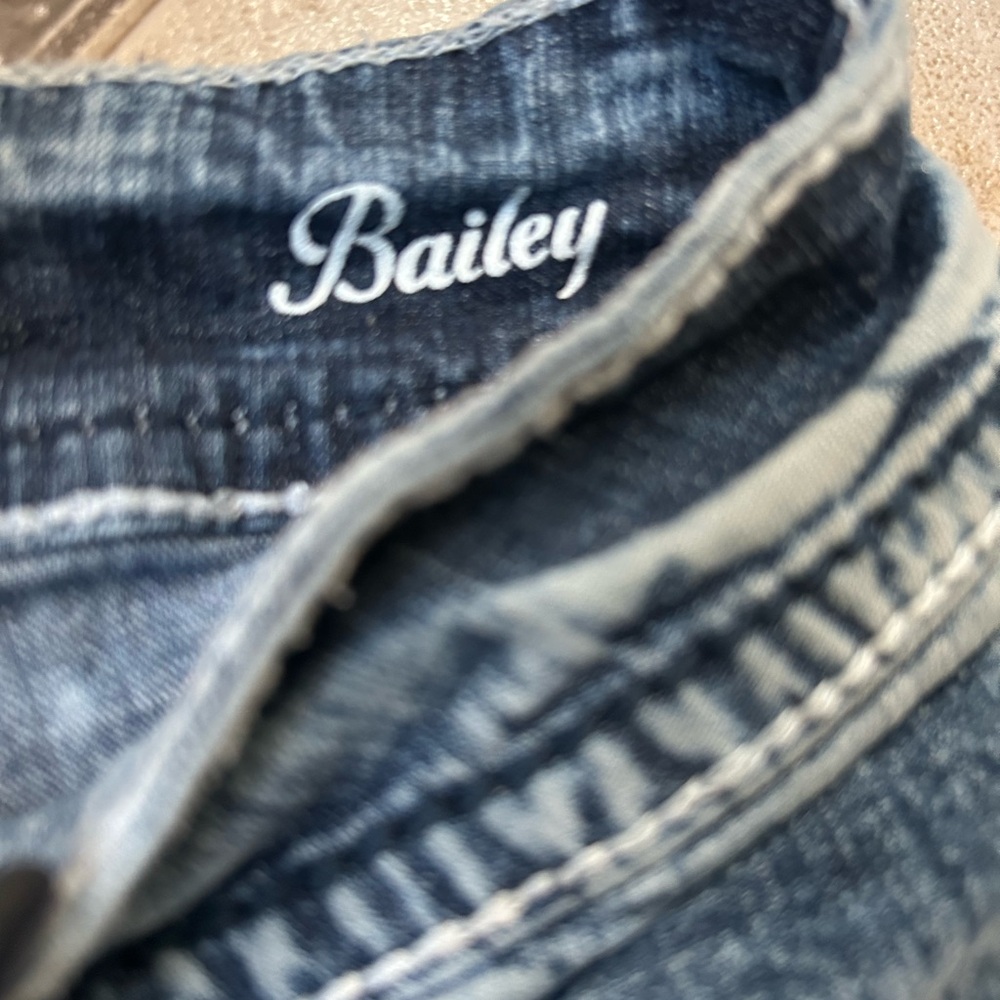 Hydraulic Blue Jean Shorts with Frayed Hem - Picture 3 of 4